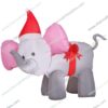 inflatable Xmas elephant with pink ear