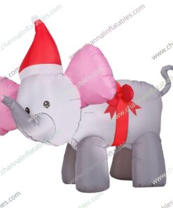 inflatable Xmas elephant with pink ear