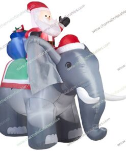 inflatable Santa riding elephant
