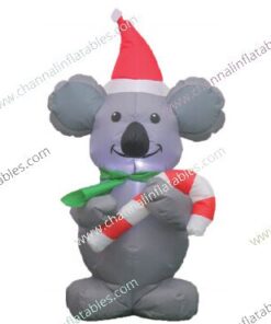 inflatable Christmas mouse with candy cane