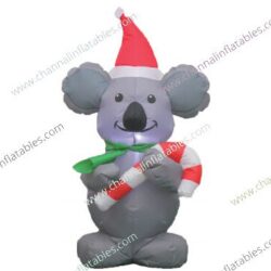 inflatable Christmas mouse with candy cane