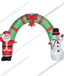 inflatable Santa snowman arch