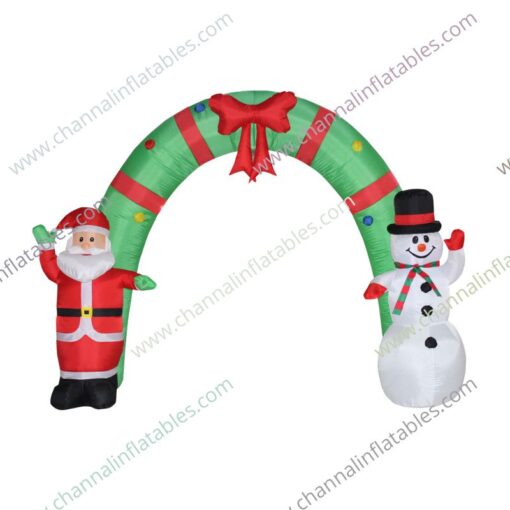 inflatable Santa snowman arch