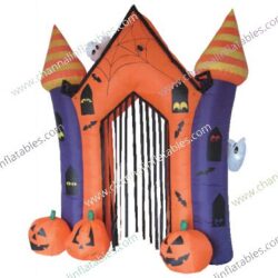 inflatable orange Halloween archway