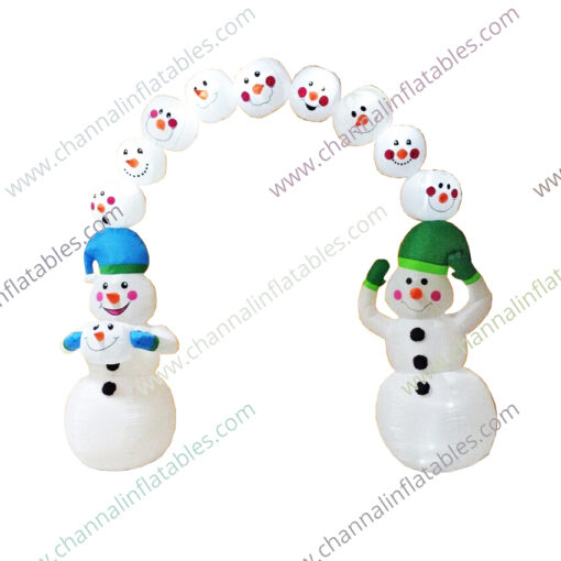 inflatable snowman heads arch