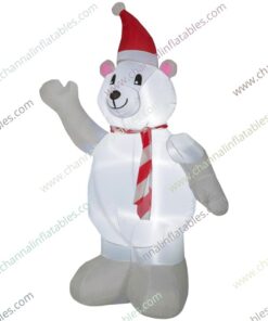 inflatable polar bear saying hello