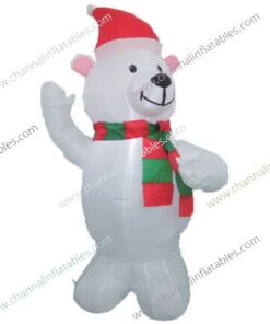 inflatable polar bear with santa hat