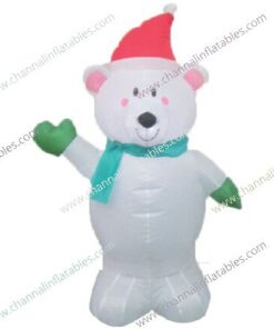 inflatable polar bear saying hi
