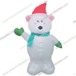 inflatable polar bear saying hi