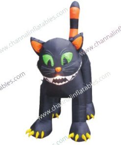 inflatable black cat with teeth