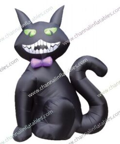 inflatable black cat with bow tie