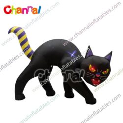 inflatable black cat with red eyes