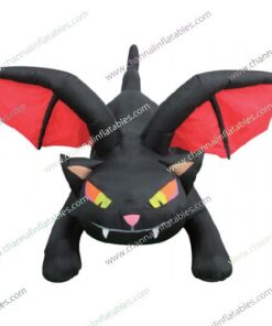 inflatable black cat with wings
