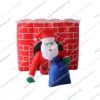 inflatable Santa in fireplace