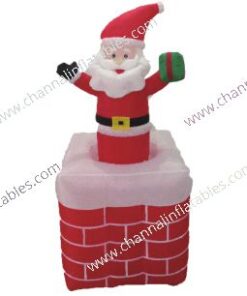 inflatable Santa in chimney