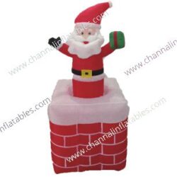 inflatable Santa in chimney