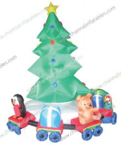 inflatable Christmas tree with gift train