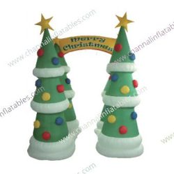 inflatable Christmas tree duo