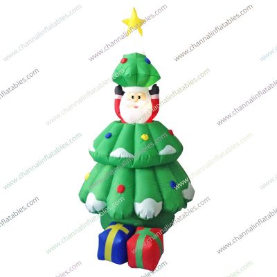 inflatable Santa in Christmas tree