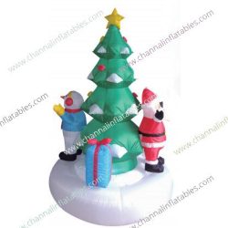 inflatable snow Christmas tree with penguin