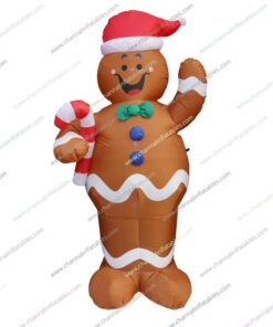 inflatable gingerbread man with candy cane