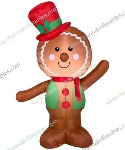 inflatable gingerbread man with top hat