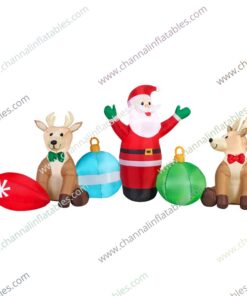 inflatable Santa reindeer with jingle bells