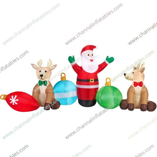 inflatable Santa reindeer with jingle bells