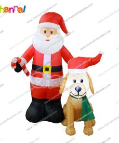 inflatable Santa with dog