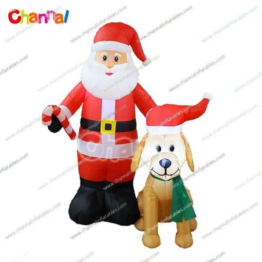 inflatable Santa with dog