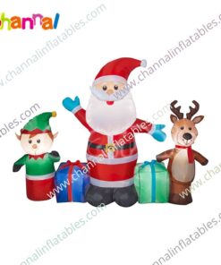inflatable Santa reindeer elf with gifts