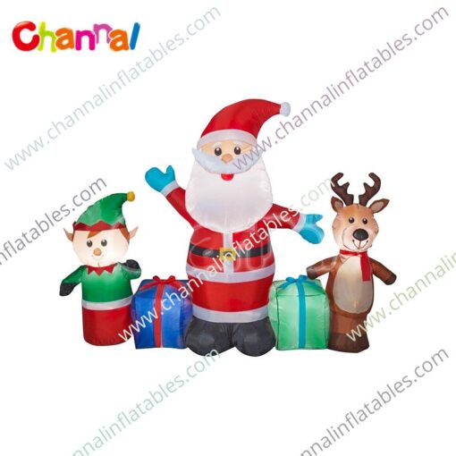 inflatable Santa reindeer elf with gifts