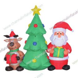 inflatable Santa reindeer with Christmas tree