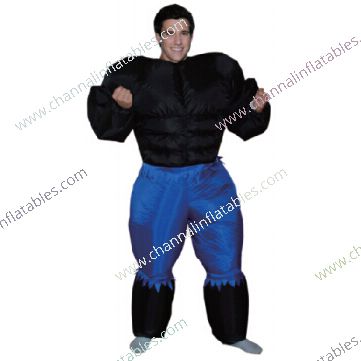 black inflatable muscle costume