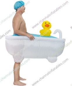 inflatable bathtub costume with yellow duck
