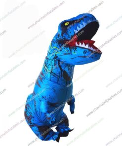 blue inflatable t-rex costume