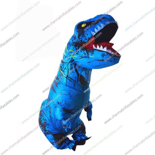 blue inflatable t-rex costume