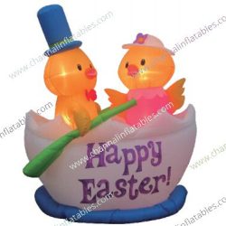 inflatable chicken egg boat for happy easter