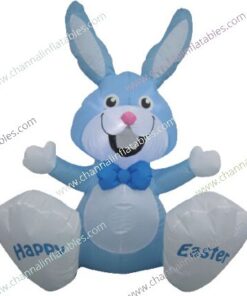 blue inflatable easter bunny