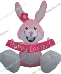 pink inflatable easter bunny