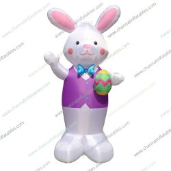 inflatable easter bunny with suit and bowtie