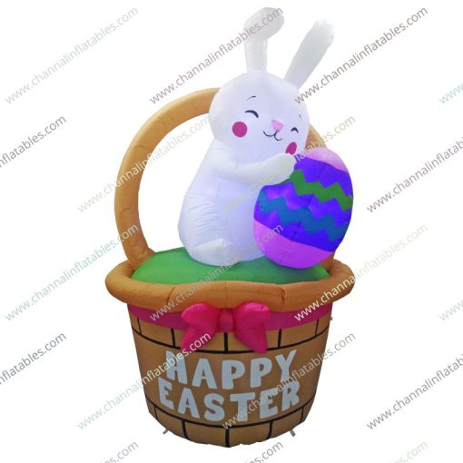 inflatable happy easter bunny basket