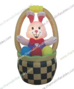 inflatable easter bunny in a basket