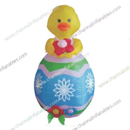 inflatable easter baby chicken in an egg