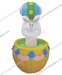 inflatable bunny holding easter egg