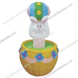 inflatable bunny holding easter egg