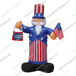 inflatable Uncle Sam with American flag