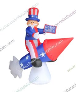 inflatable Uncle Sam riding rocket