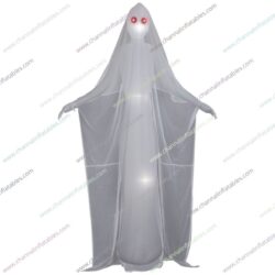 inflatable creepy white lady ghost with red eyes