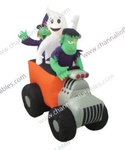 inflatable Halloween trio in truck